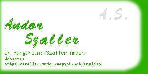 andor szaller business card